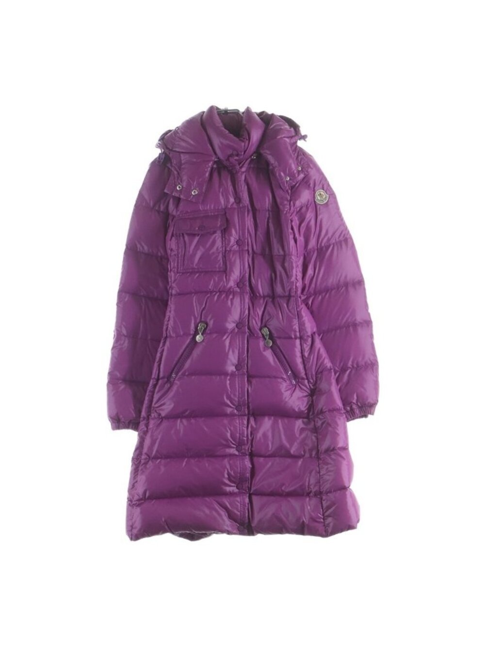 Moncler Meina Nylon Long Down Coat Purple